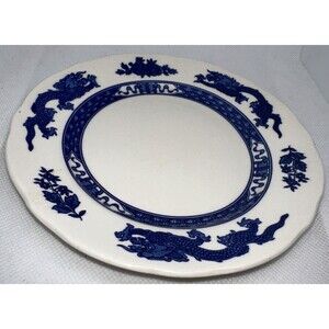 Dragon Royal Cauldon Bristol Ironstone England 6.8in 1652 Circa 1930 Blue/white